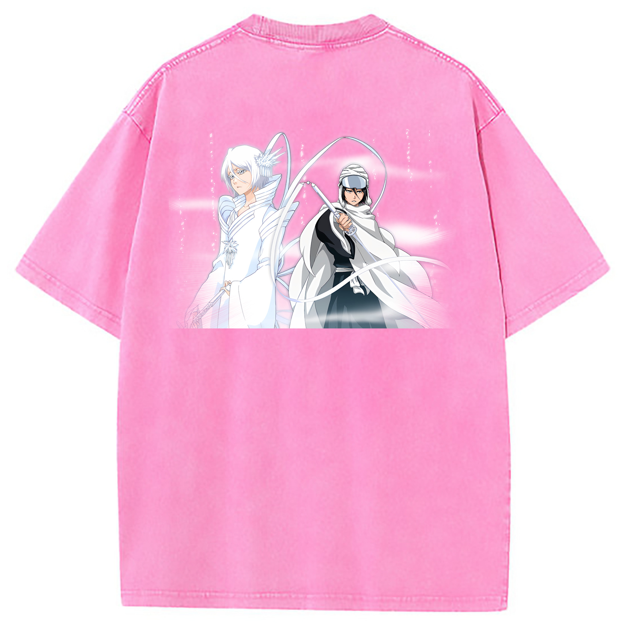 （画像用） ブリーチ 朽木ルキア BLEACH Kuchiki Rukia 綿100% ヴィンテージ風 半袖Tシャツ（背面プリント）
